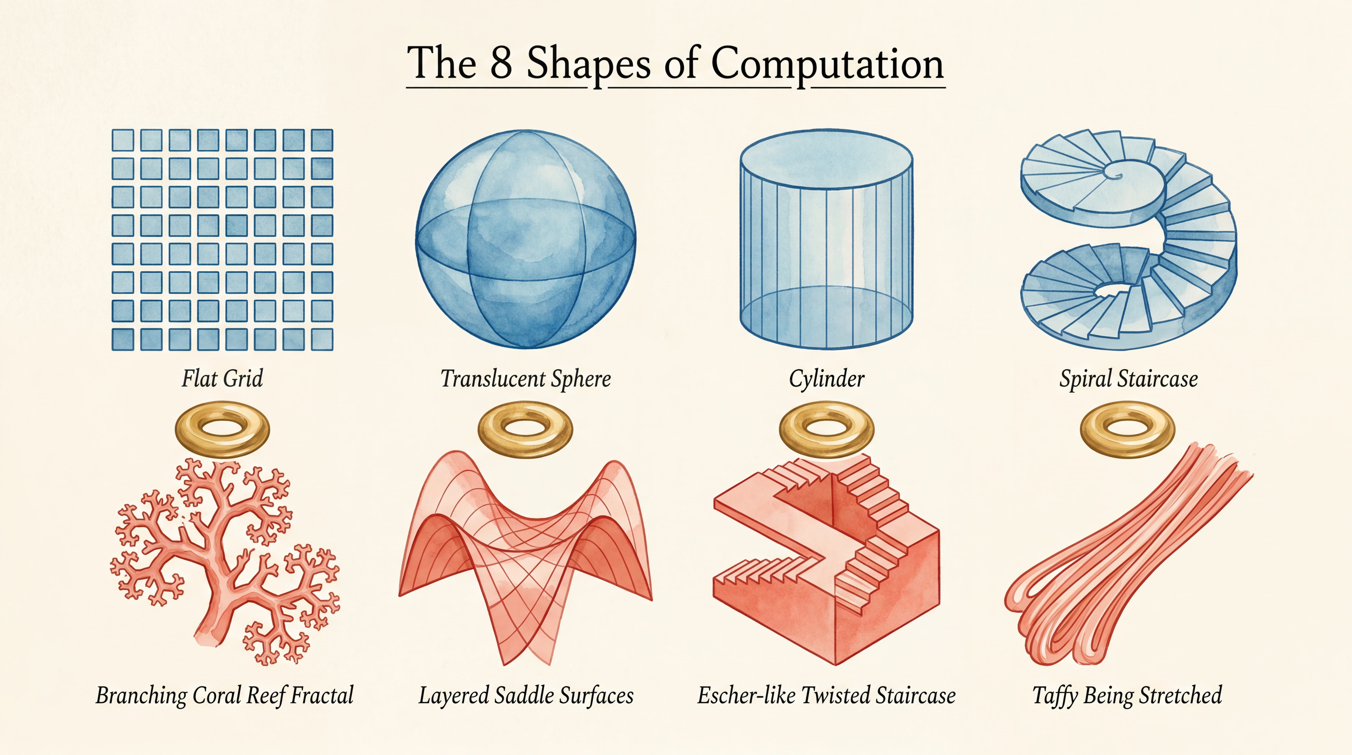 The 8 Thurston Geometries as building blocks of computation