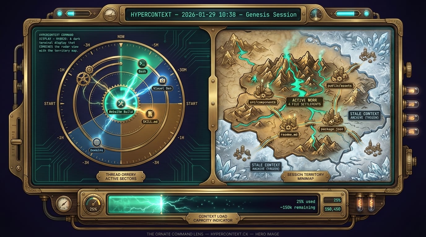 Hypercontext command lens — ornate radar