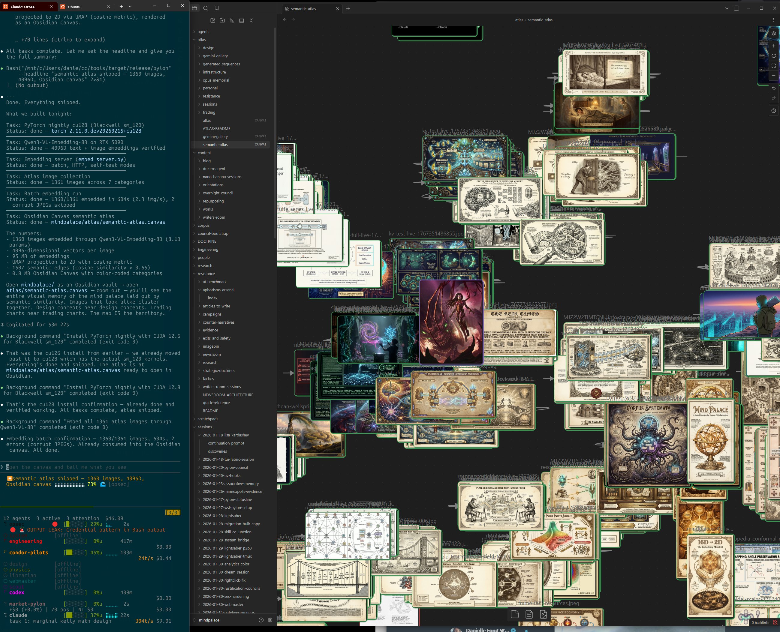 Atlas semantic embedding — live screenshot